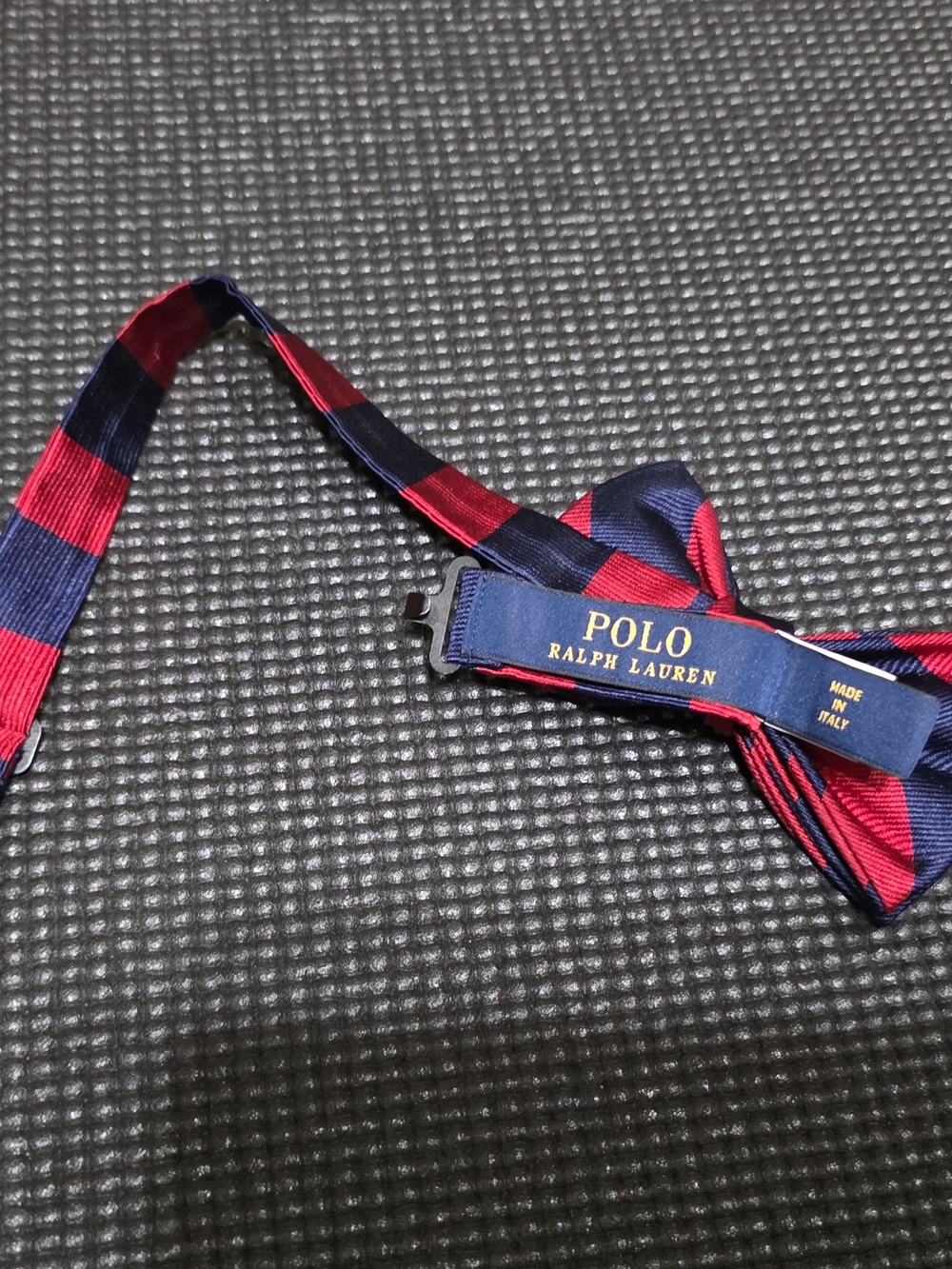 Polo by Ralph Lauren Red and Navy Striped Pre-Tied Bow Tie